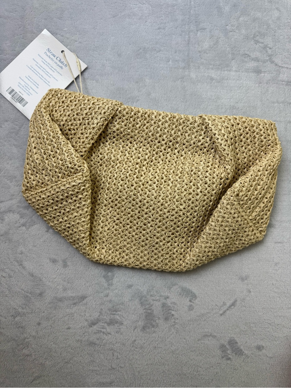 Capittana oversized Raffia Clutch with Gold Chain Strap - Natural